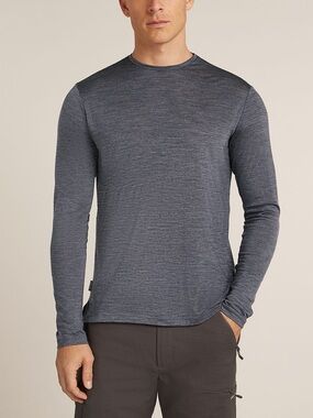 Icebreaker Sz M Merino 260 Grey Base Layer Long Sleeves Shirt
